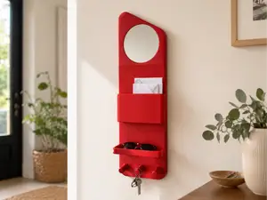 Entryway Wall Organizer with Mirror