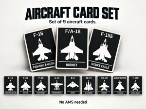 Fighter Jet Cards Collection - set of 9