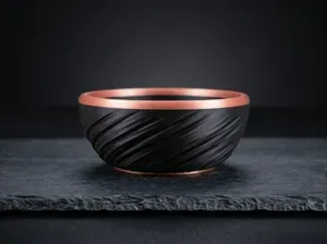 Spiral Twist Bowl with Copper Accents