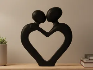Romantic Heart Couple Sculpture - Minimalist Decor