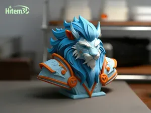 蓝狮王奇幻半身像雕塑潮玩摆件