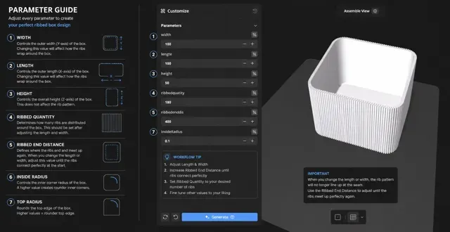 Parametric Ribbed Box Design — Image 3 of 8