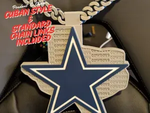 Dallas Cowboys Oversized Pendant and Chain