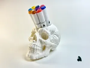 Puffy Skull Pencil Holder