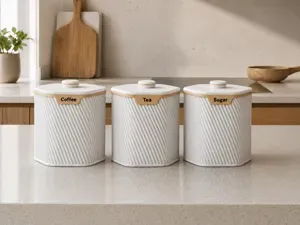 Coffee, Tea and Sugar Container Set - Magnetic