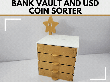 Coin Sorter (USD) Vault Bank with Lockable Star