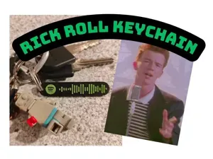 Rick Roll Spotify Code Keychain
