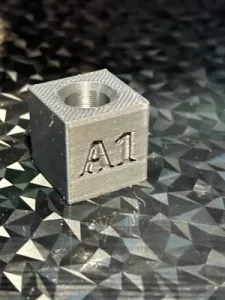 Origanal A1 Calibration Cube Text Inside Hole 1" Cube With Instructions fix your Prints to size