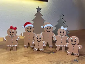 Familie Lebkuchen -Weihnachtsdeko Mr, Mrs. & Mini
