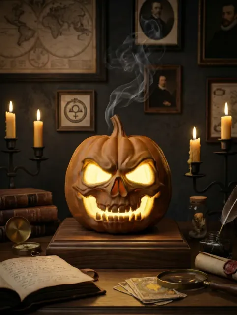 Halloween Skull Pumpkin Tea Light Holder — Фото 13 из 13