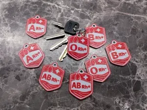 Blood Type Keychain Tags - All Blood Groups