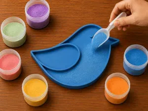 Pájaro Sensorial para Arena de Colores
