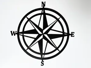 Compass rose wall art decoration