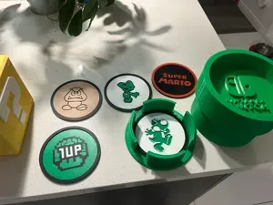 Super Mario Pipe Coaster holder Box x5 coasters