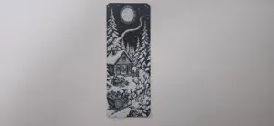 Santa Cabin Reindeer Winter Night Bookmark