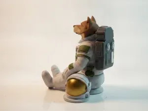 Sitting Astronaut Dog with Space Helmet STL