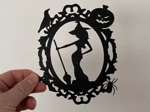 Halloween Decor - Raven, Pumpkin and Witch