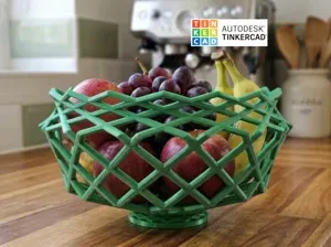 Modern Geometric Fruit Bowl | Lightweight 3D Print