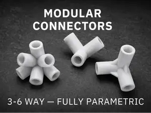 Customizable 3–6 Way Connector – Any Angle Joint