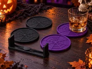 WEBLINE Spiderweb Coasters and Spider Rack