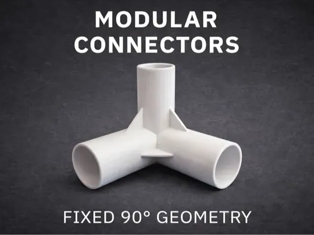 Customizable 3-Way Connector (OpenSCAD)