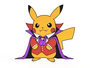 Pikachu Vampire Halloween Wall Art