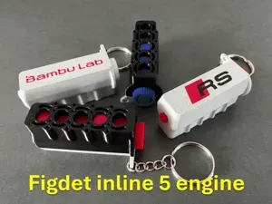 Fidget inline 5 engine Keychain