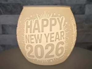 Puck Lamp with Lid "Happy new Year" Version 2