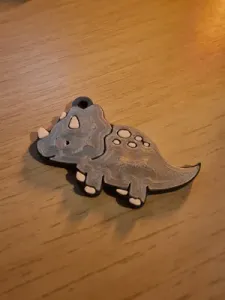 Baby Triceratops Keychain