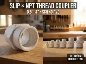 PVC Pipe Fitting Adapter – Slip to Threaded