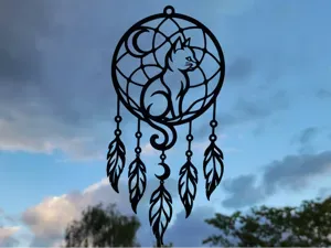Mystic Cat Dreamcatcher 2D Wall Art