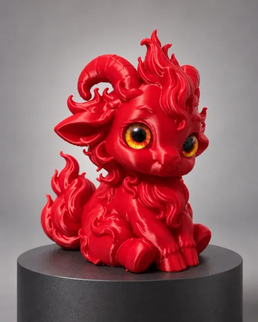Fire Goat 2027 — New Year Cute Zodiac Figurine — 3D-модель…