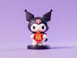 手拿福字的库洛米-中国春节特别款-农历新年儿童女孩涂色玩具