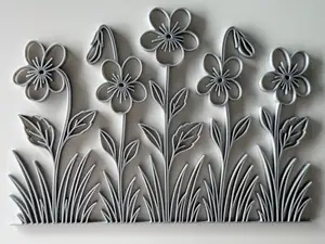 Veilchen Blumenwiese Wanddeko Fensterbild