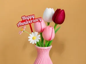 Flower Pin for Bouquets/ Cake Topper - Anniversary