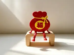 新年聚宝袋-可动关节新年摆件-2026年农历马年春节好运福字-办公室工位摆件