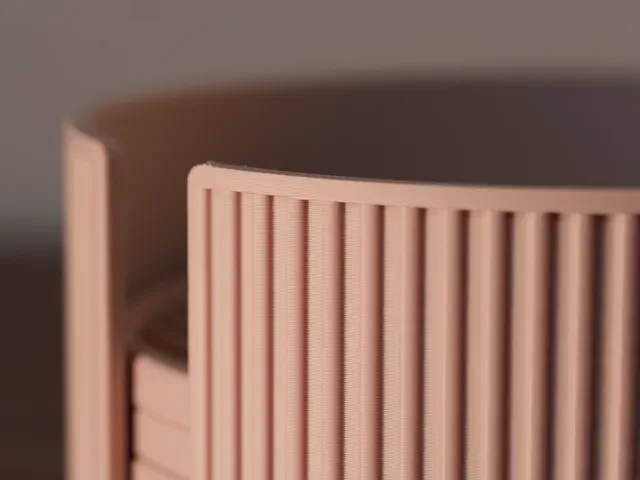 Modern Ribbed Coaster Set with Storage Holder — Image 9 of 10