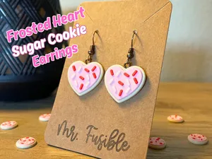 Valentines Frosted Heart Sugar Cookie earrings