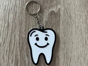 Cute Happy Tooth Keychain / Dentist Gift Bag Tag