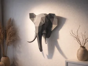 LOW POLY ELEFANT WALLART