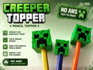 Minecraft Creeper Pencil Topper |Crayons No AMS