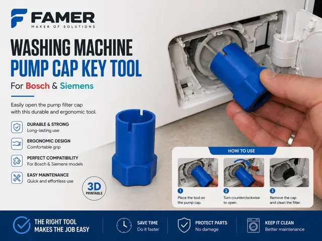 Bosch Siemens Washing Machine Pump Cap Key Tool