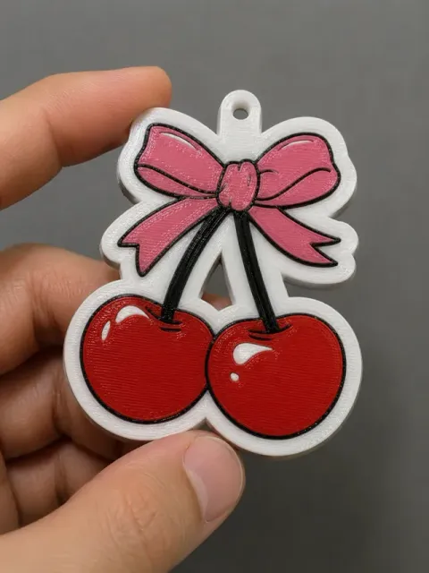 Llavero abrelatas con lazo de cereza Kawaii cherry — Image 3 of 3
