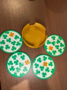 Lucky St. Patrick's Day Coasters with Caddy