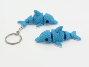 Mini knitted flexi dolphin + keychain