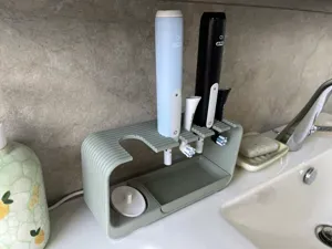 Dual Japandi Electric Toothbrush Holder +Drip Tray