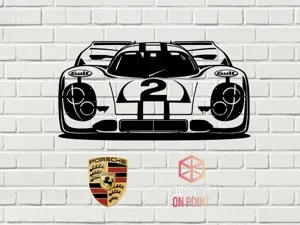 PORSCHE 917 Gulf Le Mans - 2D WALL ART #1