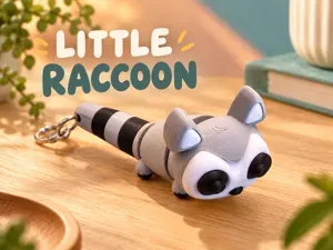 Soft Flexi Raccoon Keychain | Multi-Part No AMS
