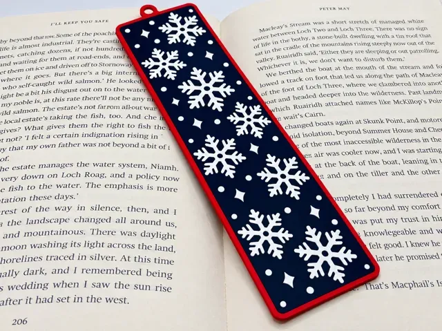 Snowflake Christmas Bookmark, Winter Snow Bookmark