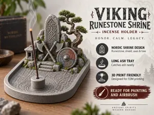 Viking Runestone Shrine Incense Holder